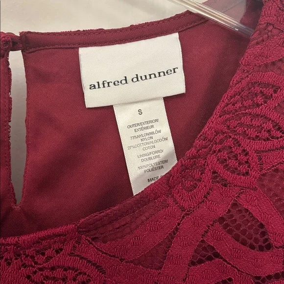 Alfred Dunner Rich Red Lace Blouse - Picture 2 of 3